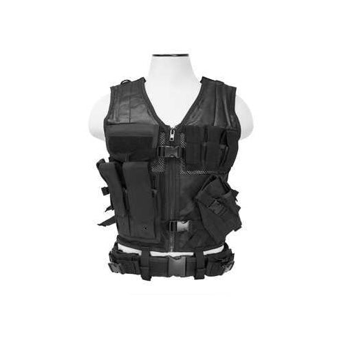 NCSTAR Tactical Vest Nylon Black Size Medium- 2XL Fully Adjustable PALS Webbing Pistol Mag Pouches Rifle Inc