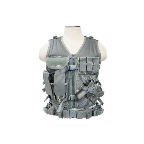 NCSTAR Tactical Vest Nylon Digital Camo Size Medium- 2XL Fully Adjustable PALS Webbing Pistol Mag Pouches Rifle