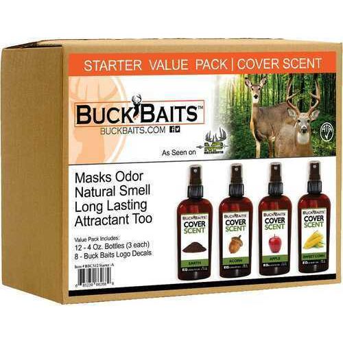 Buck Baits Cover Scent Starter Kit Earth/ Acorn/ Apple/ Corn 3 oz. ea. Model: BBCS12STARTER-A