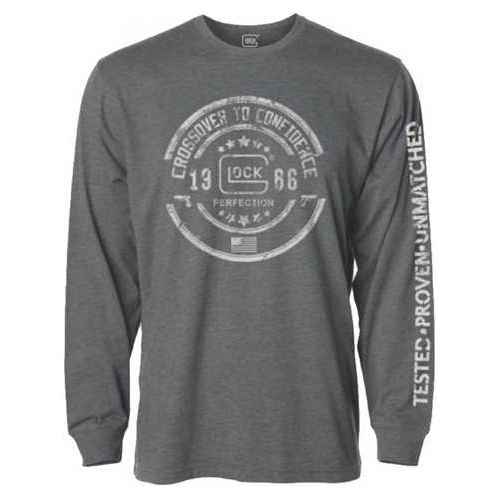 Glock, Crossover Long Sleeve, Color Gray, Size Medium