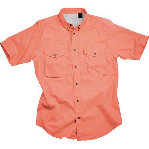 Short Sleeve Salmon Poplin Fishing Shirt Size 3XL