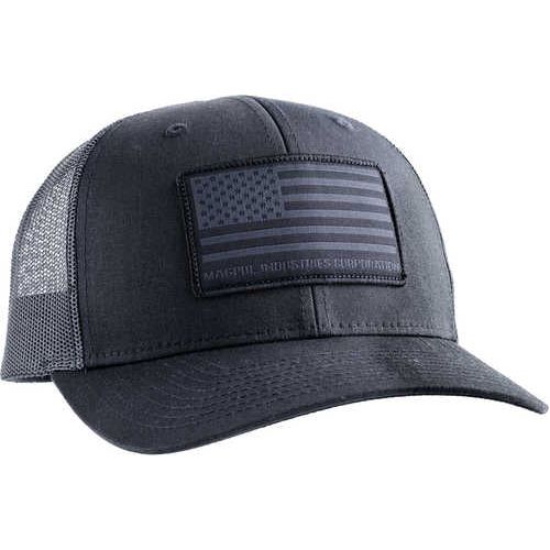 Magpul Standard Black Adjustable Snapback OSFA Structured Woven American Flag Patch