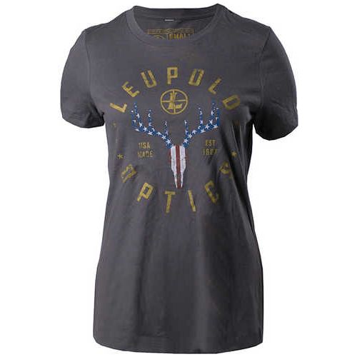 Leupold American Whitetail Ladies T-Shirt Gray Xl Short Sleeve