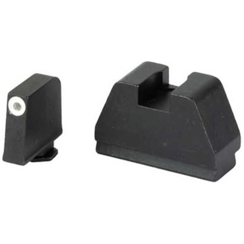 AmeriGlo Optic Compatible Sight 4XL Night Sights Green Tritium White Outline .385" Front Flat Black .480" Rear Fits All 