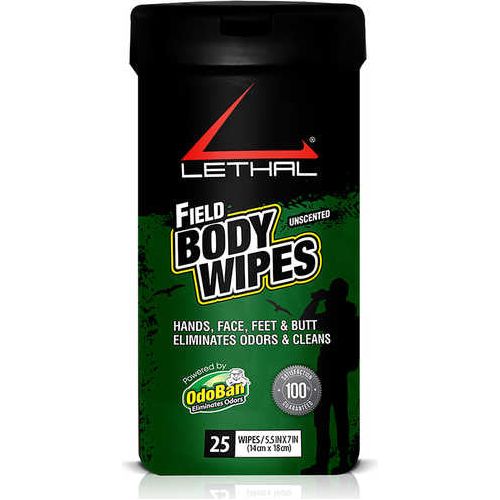 Lethal Field Body Wipes Odor Eliminator 25 Per Pkg