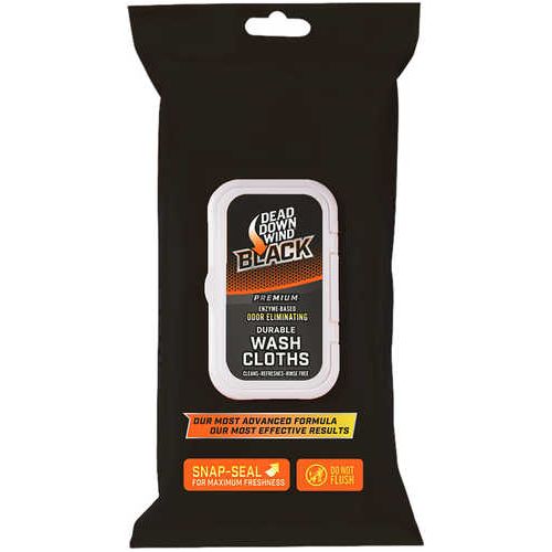 Dead Down Wind 13725 Wash Cloths Black Premium Odor Eliminator Unscented Scent 40 Count