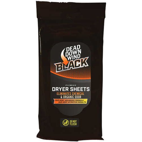 Dead Down Wind 117019 Dryer Sheets Black Premium Odor Eliminator Unscented Scent Dryer Sheet 40 Count