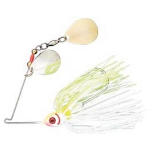 Booyah Double Colorado Spinnerbait 3/8 oz White/Chartreuse, Model: BYBCC38-616