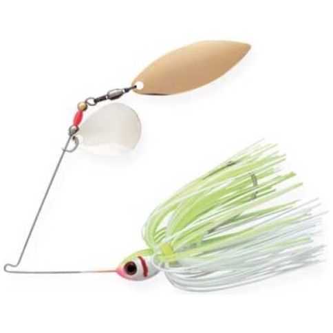 Booyah Tandem Spinnerbait 3/8 oz White/Chartreuse, Model: BYBT38-616