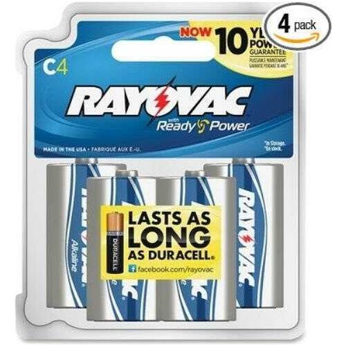 Rayovac / Spectrum Ray-o-vac Alkaline Battery C 4 Pack