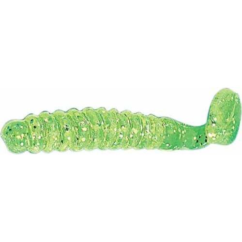 1" Crappie/PanFish Grub Chartreuse Glitter