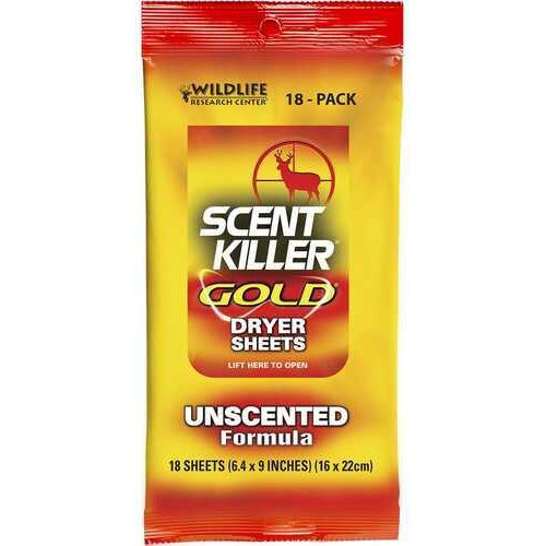 Wildlife Research Scent Killer Gold Dryer Sheets Unscented 18 pk. Model: 1280