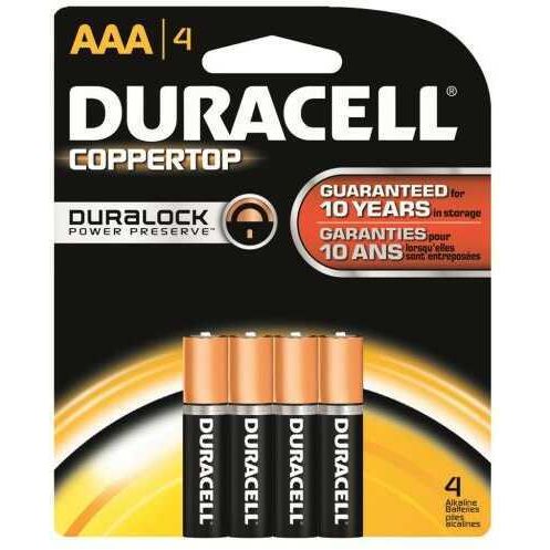 Duracell Coppertop Battery AAA 4 pk. Model: 041333424019