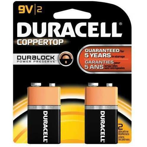 Duracell Coppertop Battery 9 Volt 2 pk. Model: 041333216010