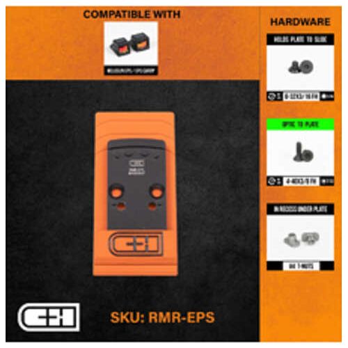 C&H Precision Weapons V4 Optic Mounting Plate Fits Trijicon RMR Footprint For Holosun EPS/EPS Carry Anodized Finish Blac