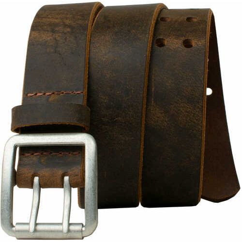 Uncle Mike's Uncle Mikes Leather Belt 40"-44" Full Grain Leather Nickel Plated Buckle Brown Blt-um-40-44-dbr