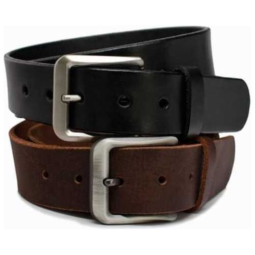 Uncle Mike's Uncle Mikes Leather Belt 42"-46" Full Grain Leather Nickel Plated Buckle Brown Blt-um-42-46-dbr