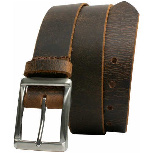 Uncle Mike's Uncle Mikes Leather Belt 46"-50" Full Grain Leather Nickel Plated Buckle Brown Blt-um-46-50-dbr