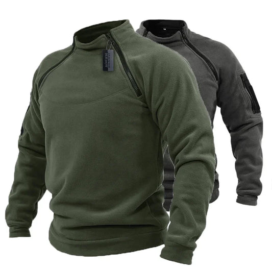 Men's US Tactical Outdoor Jacket Hunting Clothes Warm Side Zippers Fleece Pullover Man Windproof Autumn Coat Underwear