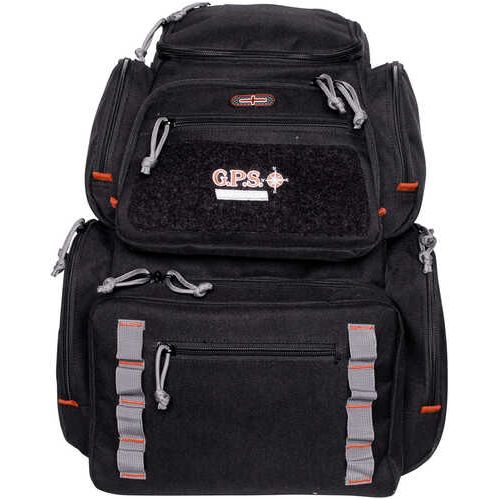 G*Outdoors GPS-1712BPB Pistolero Backpack Black With Gray Accents, 5 Handgun Storage Cases, Accessory Pockets, Visual Id