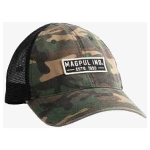 Magpul Mag1260-964 Established Garment Trucker Hat Woodland Camo Adjustable Snapback OSFA Embroidered Patch