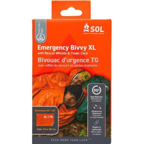 Adventure Medical Kits 01401144 Sol Bivvy Warmth Waterproof Wind Resistant Orange Xl