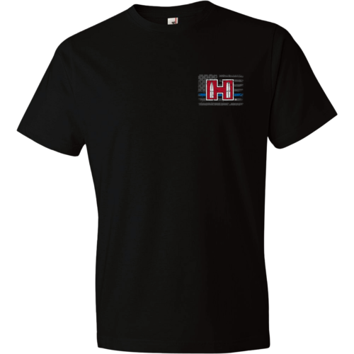 Hornady Gear 30764 T-shirt Blue Line Black Short Sleeve Xl