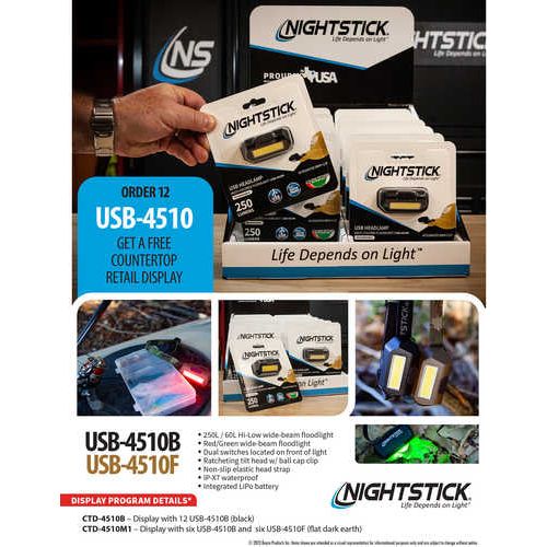 Bayco Nightstick CTD-4510B (12) USB4510B Retail Display